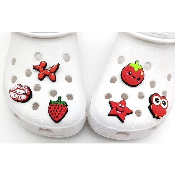 Jibbitz Set of 10 (Red) Jibbitz NIP - Picture 2 of 3